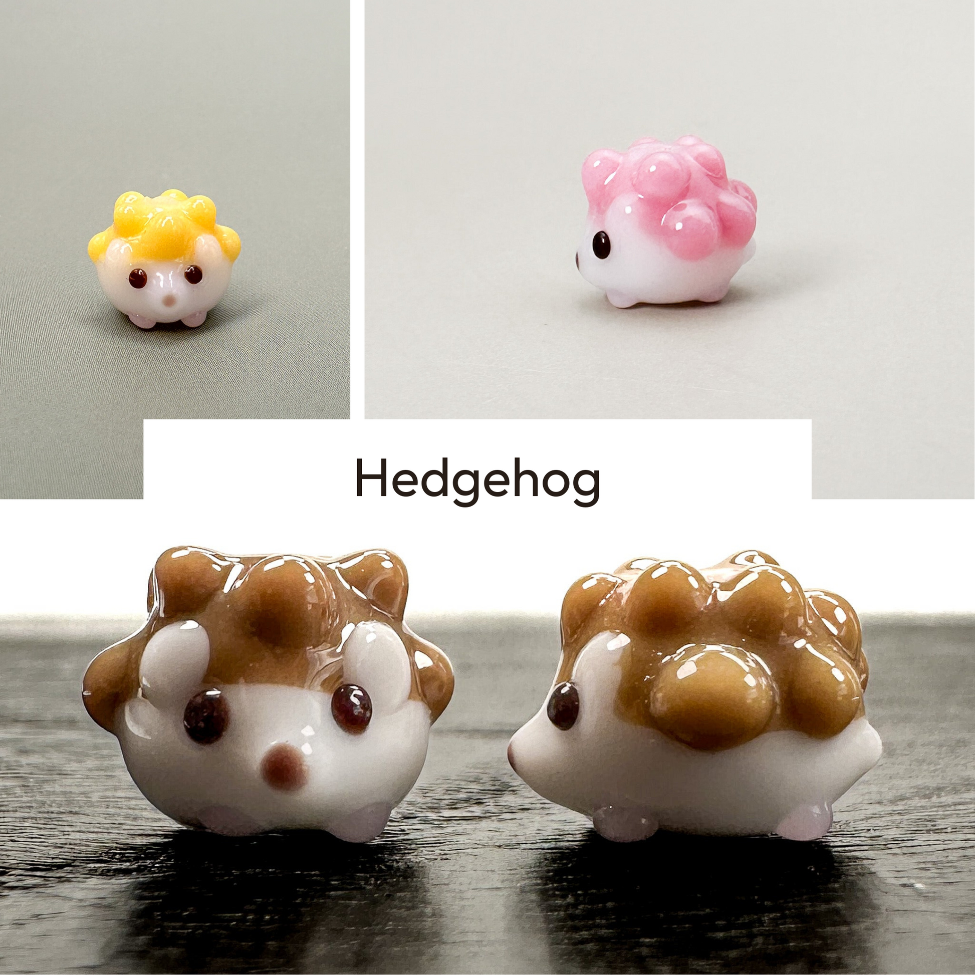 Chibi Handmade Glass Beads - Hedgehog (LB186)-The Bead Gallery Honolulu