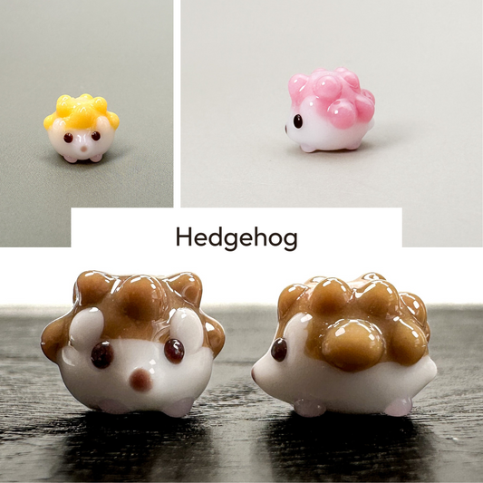 Chibi Handmade Glass Beads - Hedgehog (LB186)-The Bead Gallery Honolulu