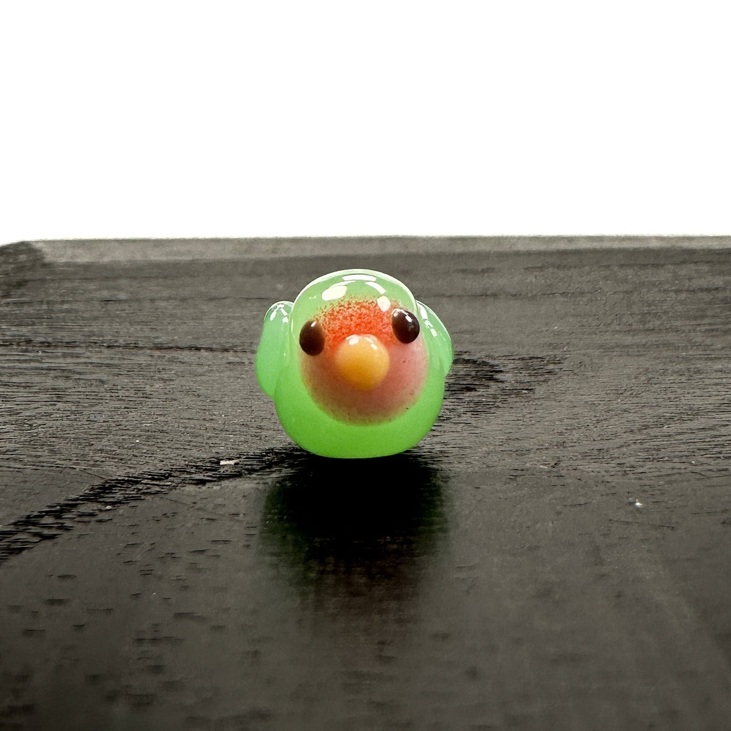 Chibi Handmade Glass Beads - Rosy Lovebird - 1 pc.-The Bead Gallery Honolulu