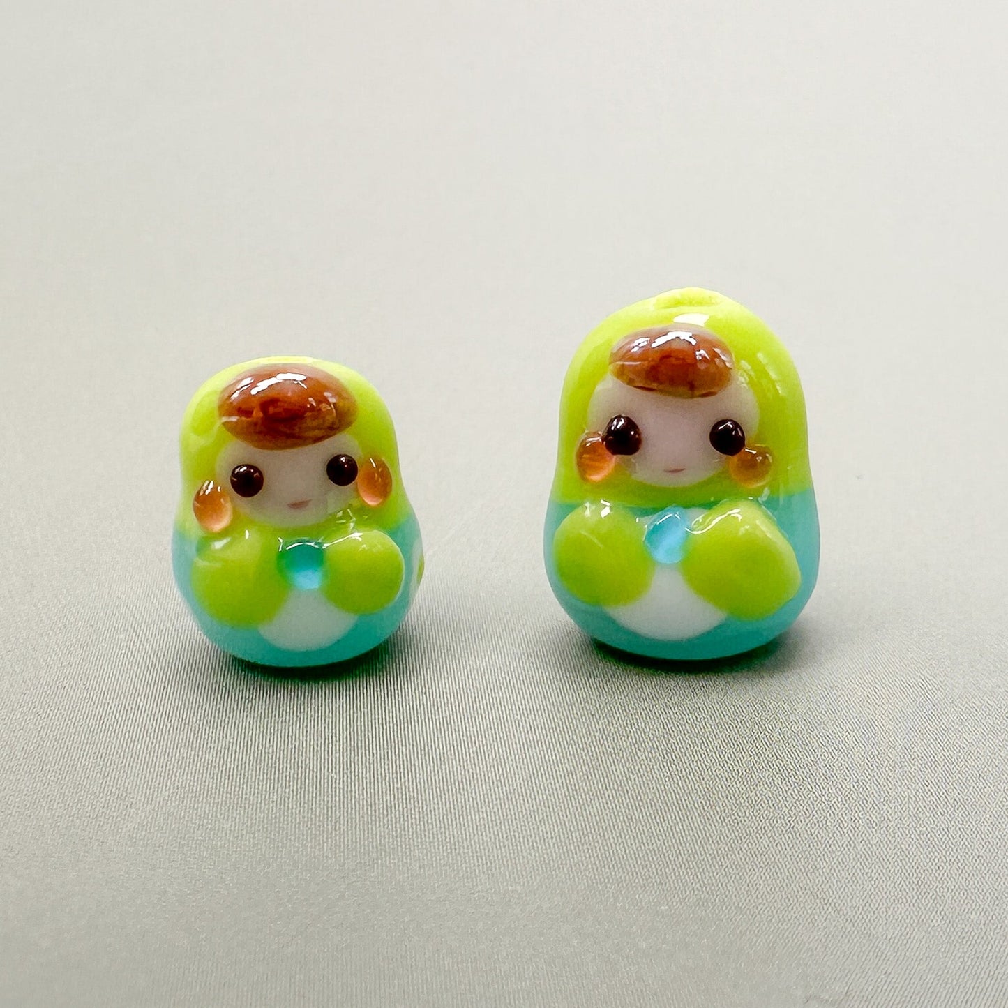 Chibi Handmade Glass Beads - Matroyshka (5 Colors Available) - 2 pcs.-The Bead Gallery Honolulu