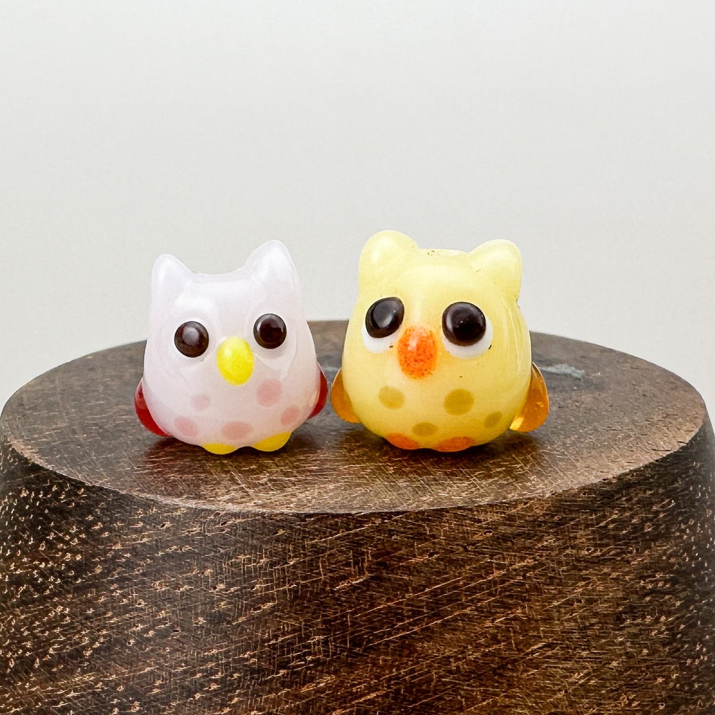 Chibi Handmade Glass Beads - Owl (2 Color Options) (LB280)-The Bead Gallery Honolulu