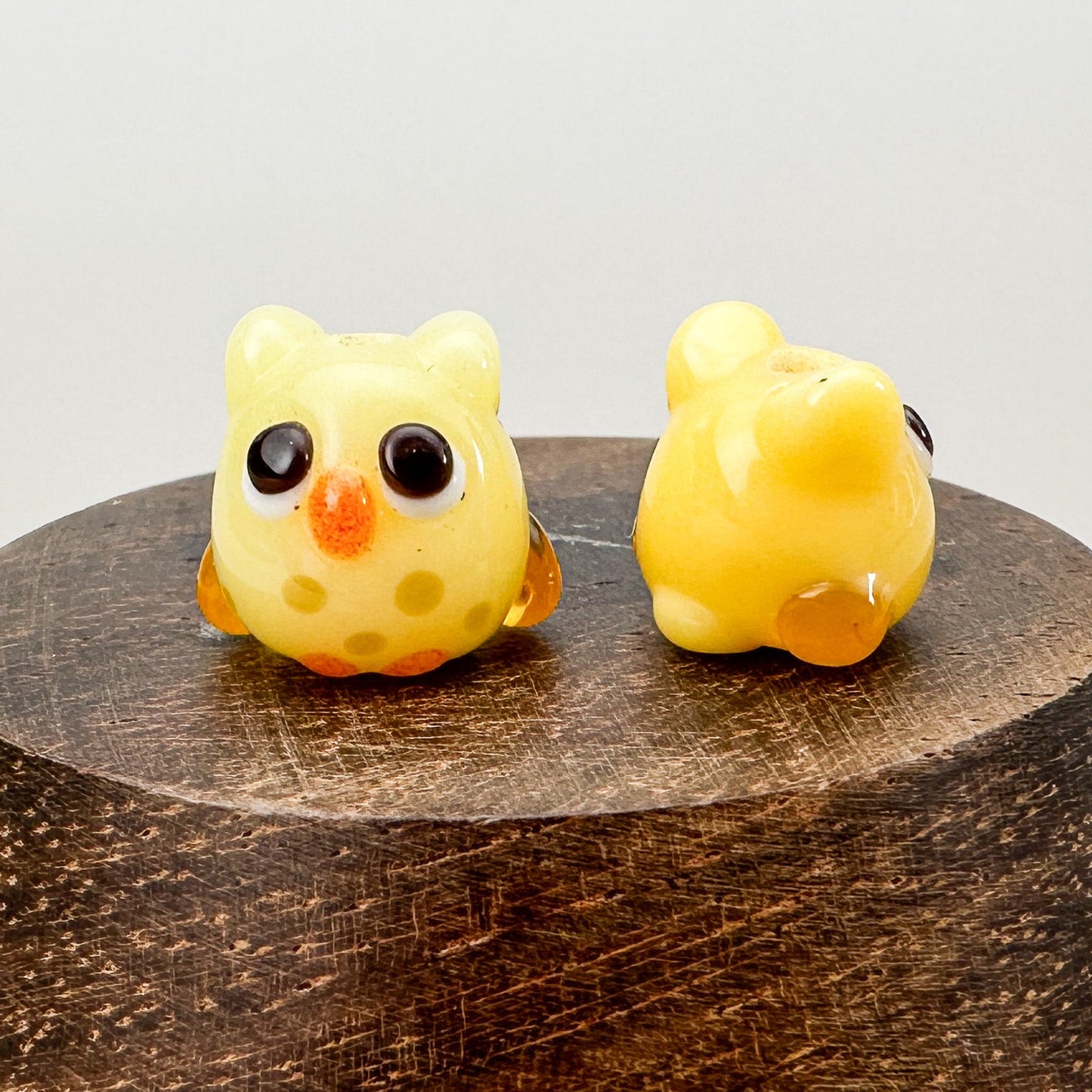 Chibi Handmade Glass Beads - Owl (2 Color Options) (LB280)-The Bead Gallery Honolulu