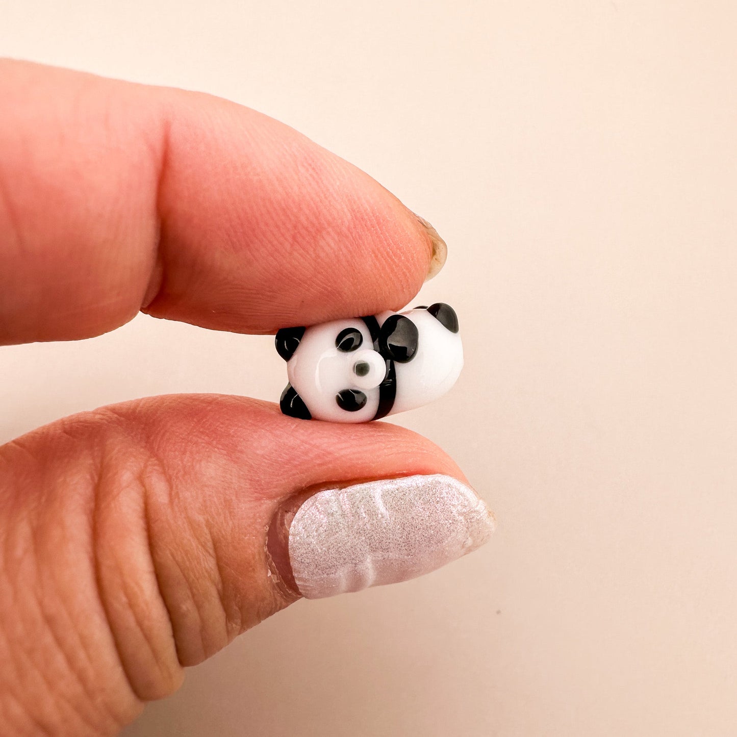 Chibi Handmade Glass Beads - Panda Rolling (LB282)