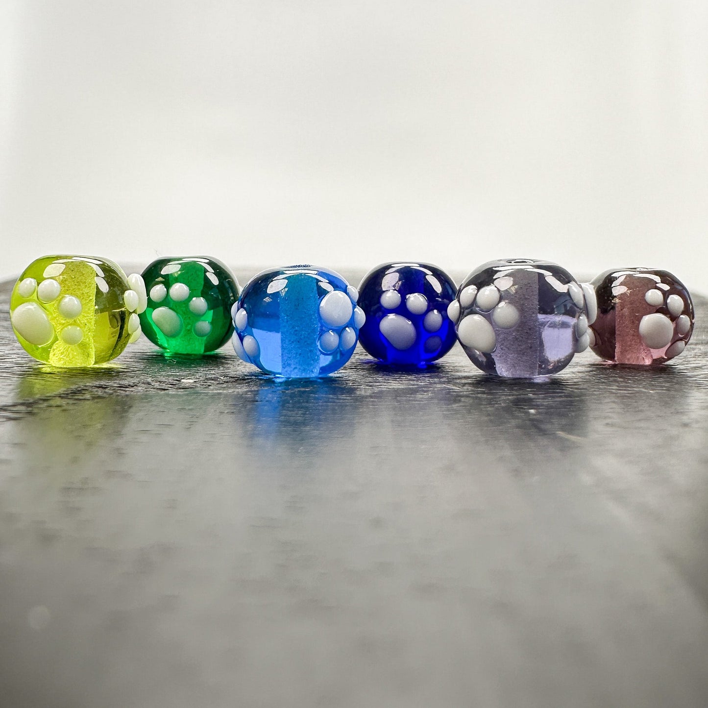 Chibi Handmade Glass Beads - Footprints (11 Color Options) - 1 pc.-The Bead Gallery Honolulu