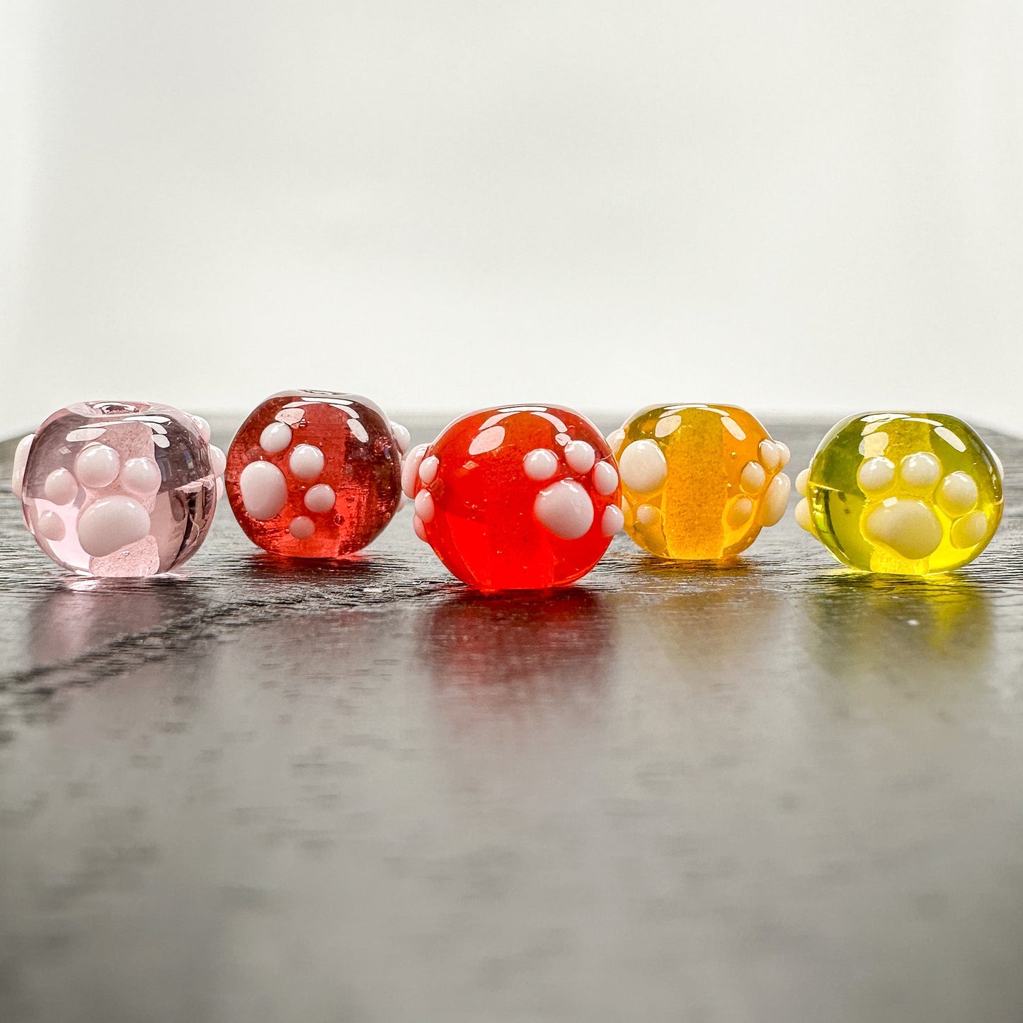 Chibi Handmade Glass Beads - Footprints (11 Color Options) - 1 pc.-The Bead Gallery Honolulu