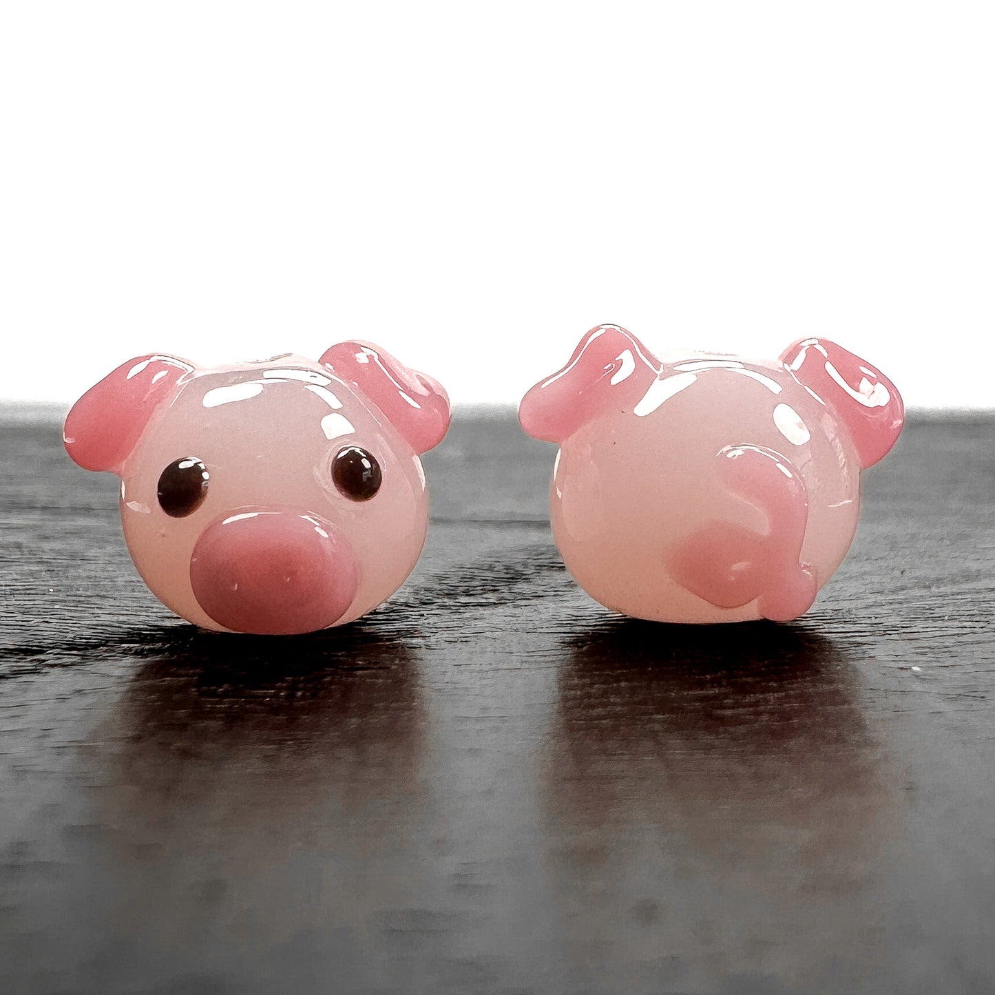 Chibi Handmade Glass Beads - Pig-The Bead Gallery Honolulu