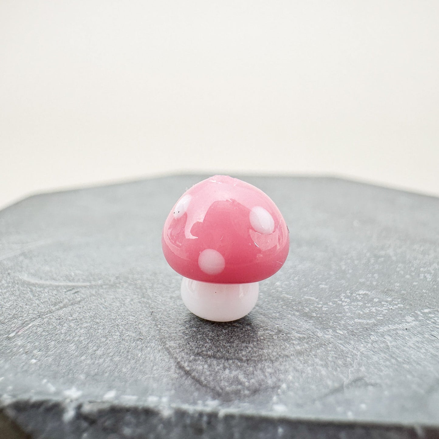 Chibi Handmade Glass Beads - Polka Dot Mushroom (5 Color Options) (LB222)