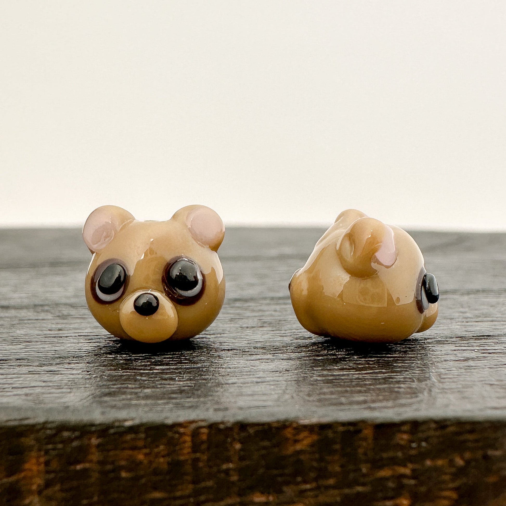 Chibi Handmade Glass Beads - Raccoon (LB287)-The Bead Gallery Honolulu