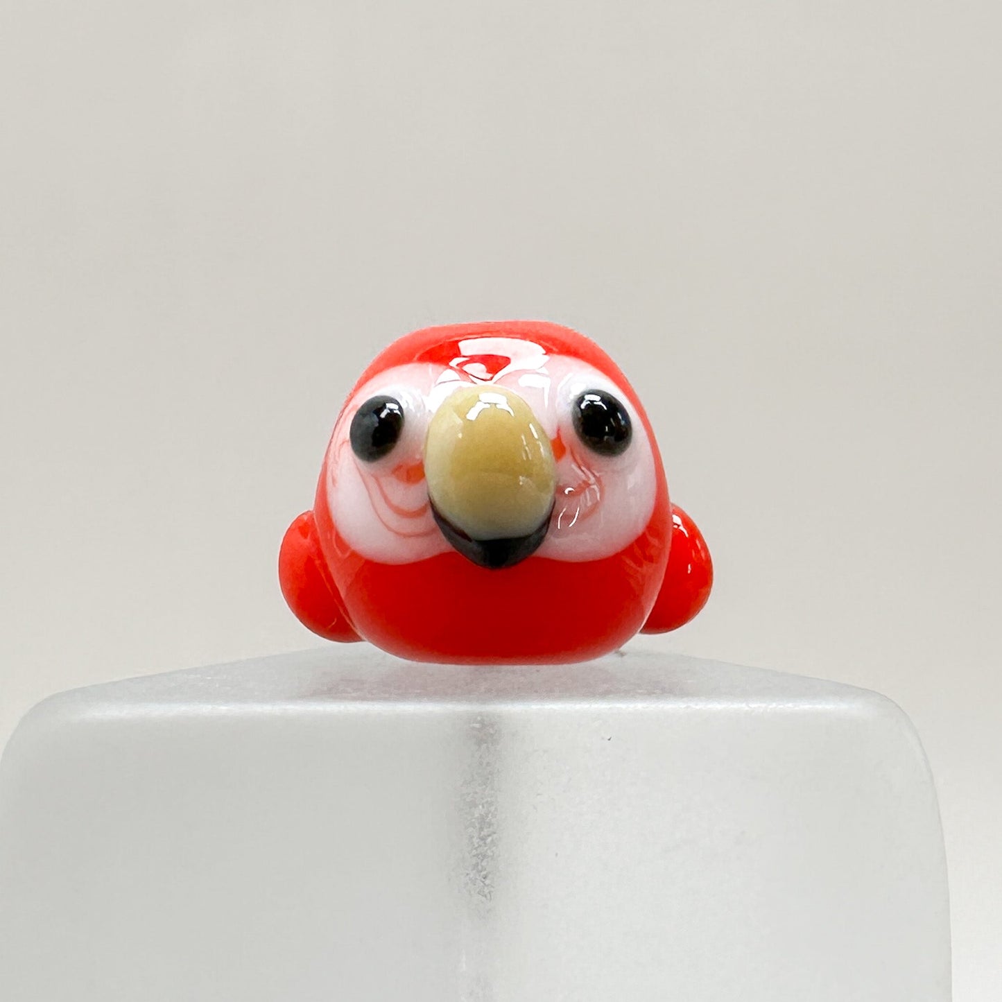 Chibi Handmade Glass Beads - Red Parakeet Bird (LB266)-The Bead Gallery Honolulu