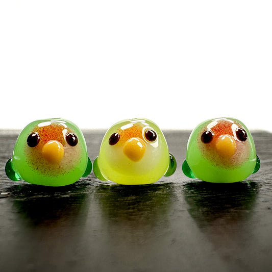 Chibi Handmade Glass Beads - Rosy Lovebird-The Bead Gallery Honolulu