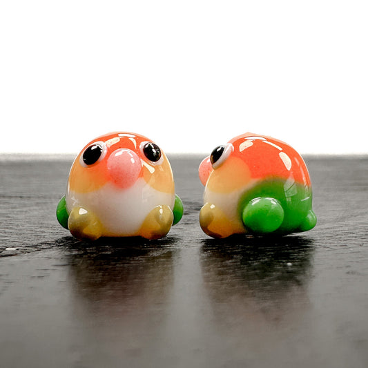 Chibi Handmade Glass Beads - White-Bellied Parrot-The Bead Gallery Honolulu