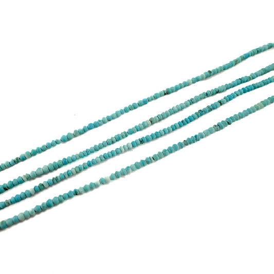 Chinese Turquoise 1.5mm Matte Rondelle Bead - 15.5" Strand (GEM2216)