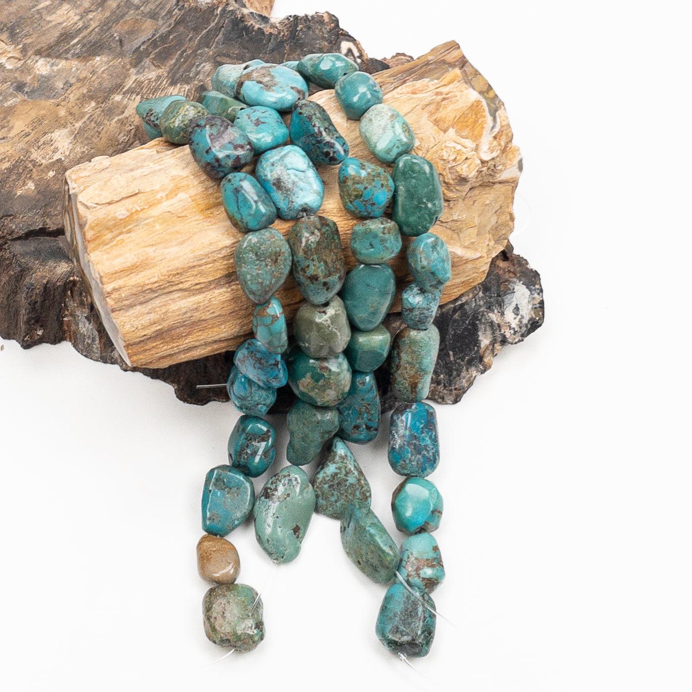 Chinese Turquoise Nugget Bead - 8" Strand