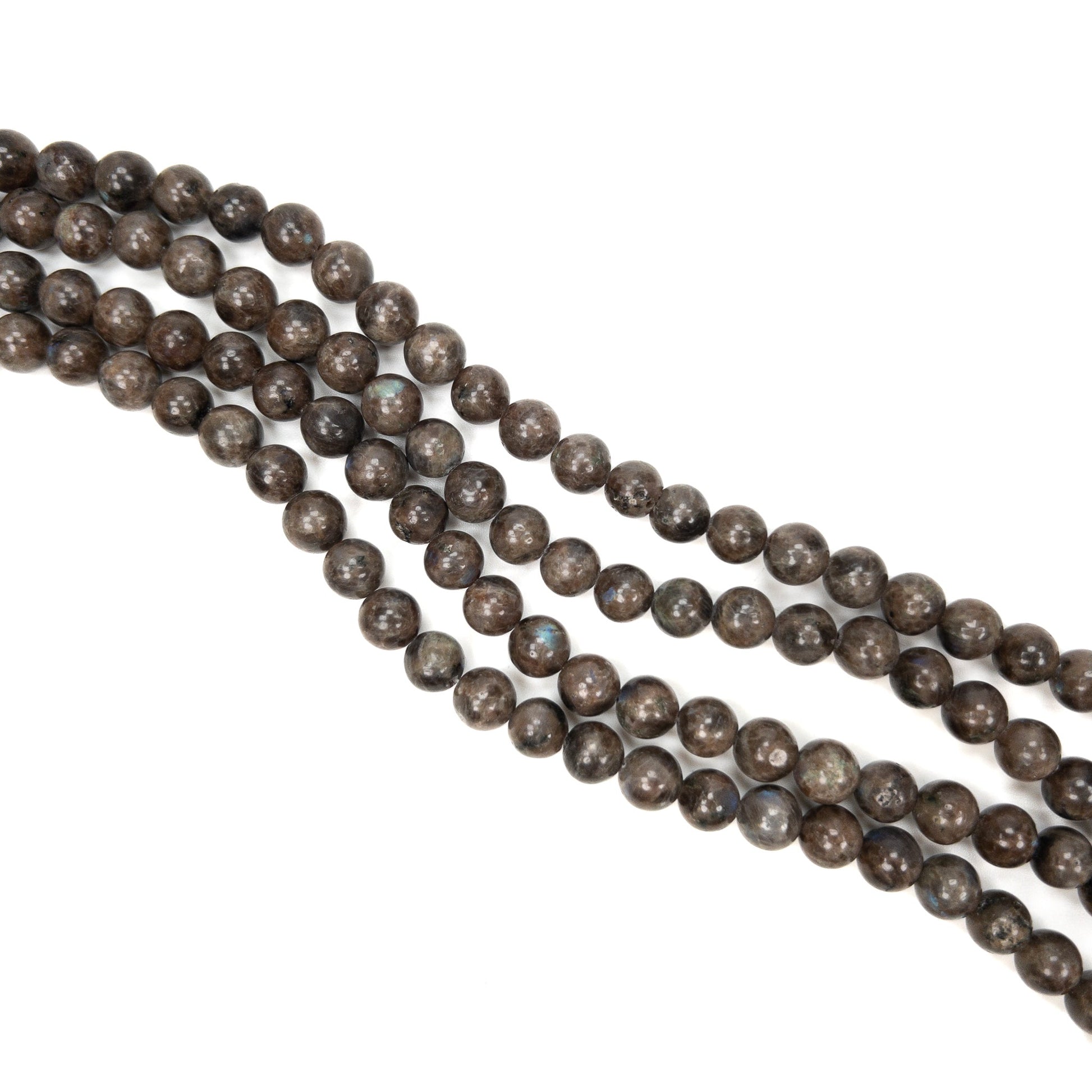 Chocolate Labradorite 8mm Round Bead - 7" Strand