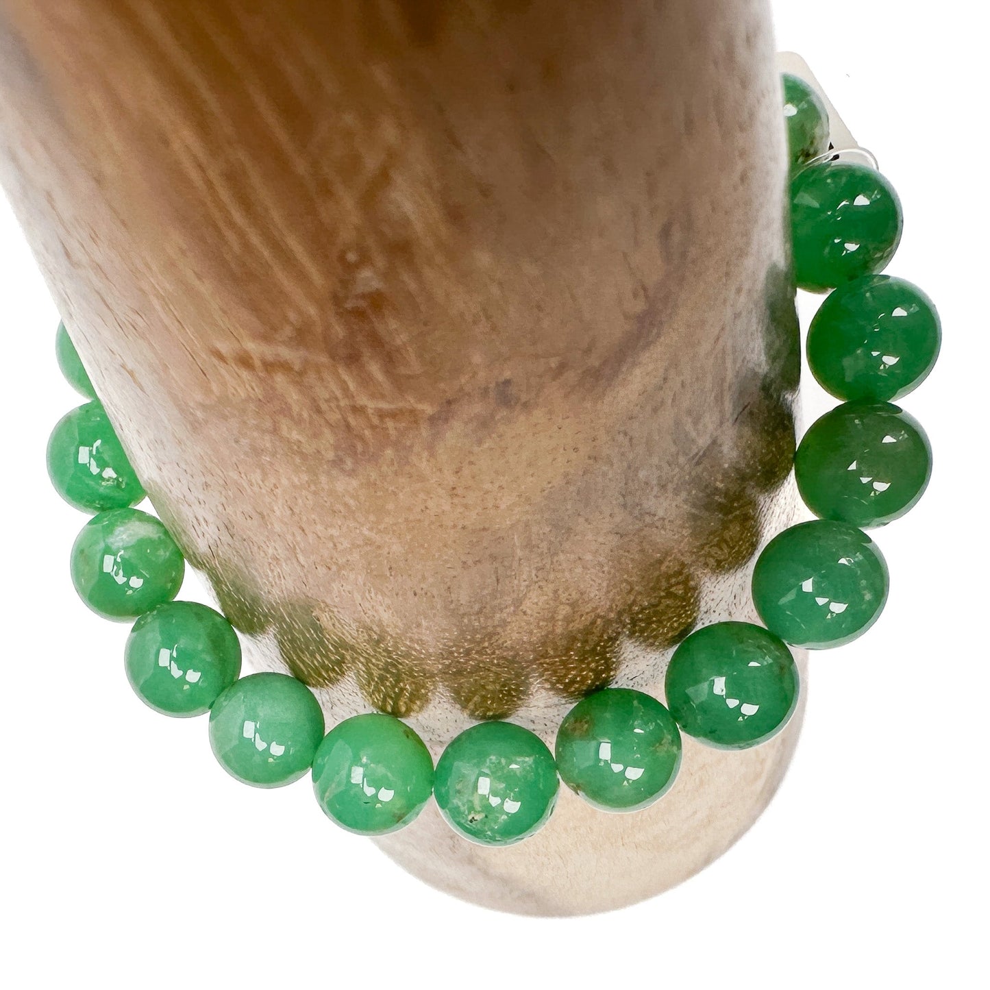 Chrysoprase 10mm Stretchy Cord Bracelet - 1 pc.-The Bead Gallery Honolulu