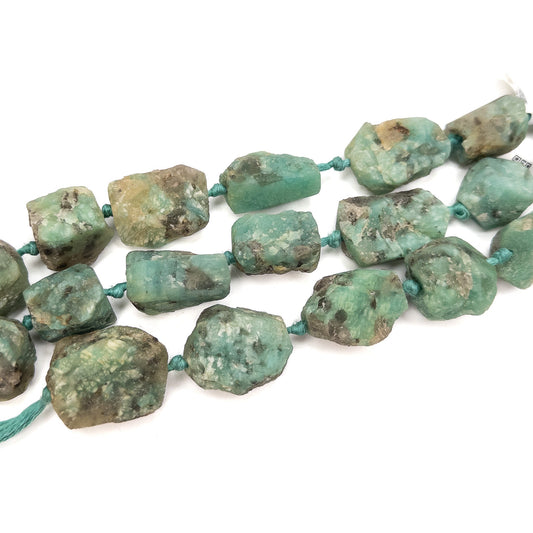 Chrysoprase Raw Large Chunky Nugget Bead - 8" Strand-The Bead Gallery Honolulu