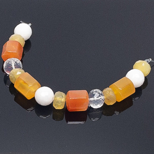 Chunky "Candy Corn" Gemstone Bead Mix - 14 pcs.