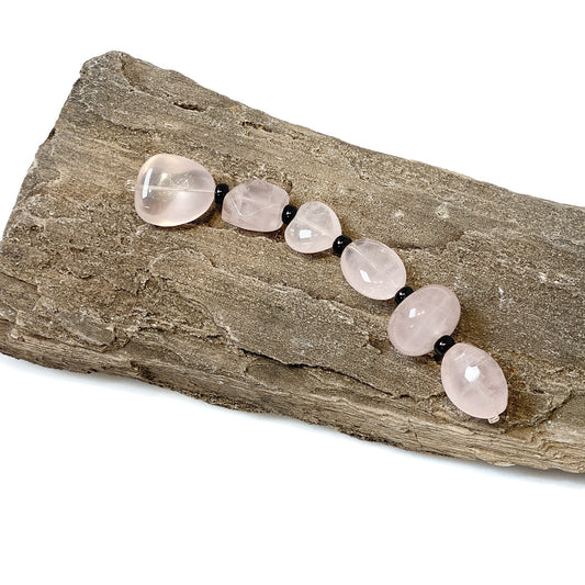 Chunky Rose Quartz Bead Mix - 6 pcs.