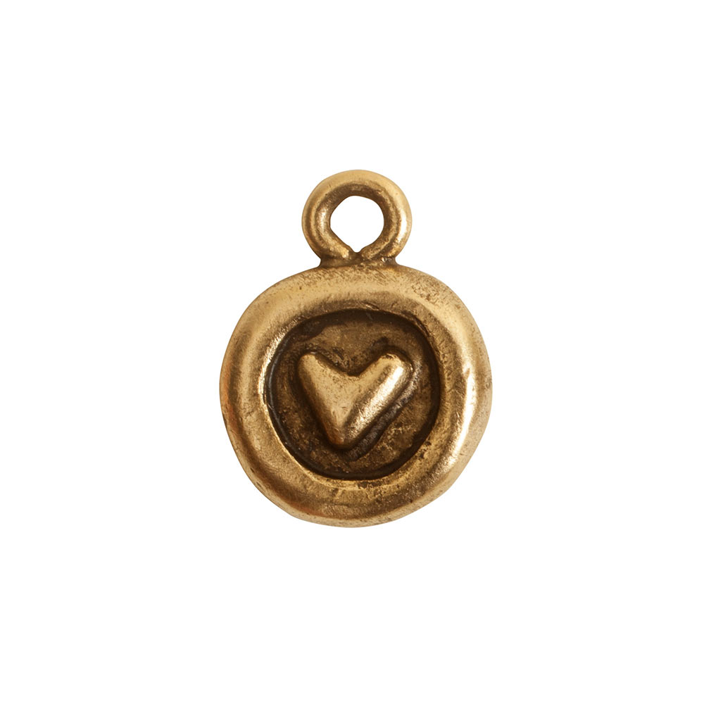Circle Heart 9mm Pewter Charm (2 Color Options) - 1 pc. (M1951)-The Bead Gallery Honolulu
