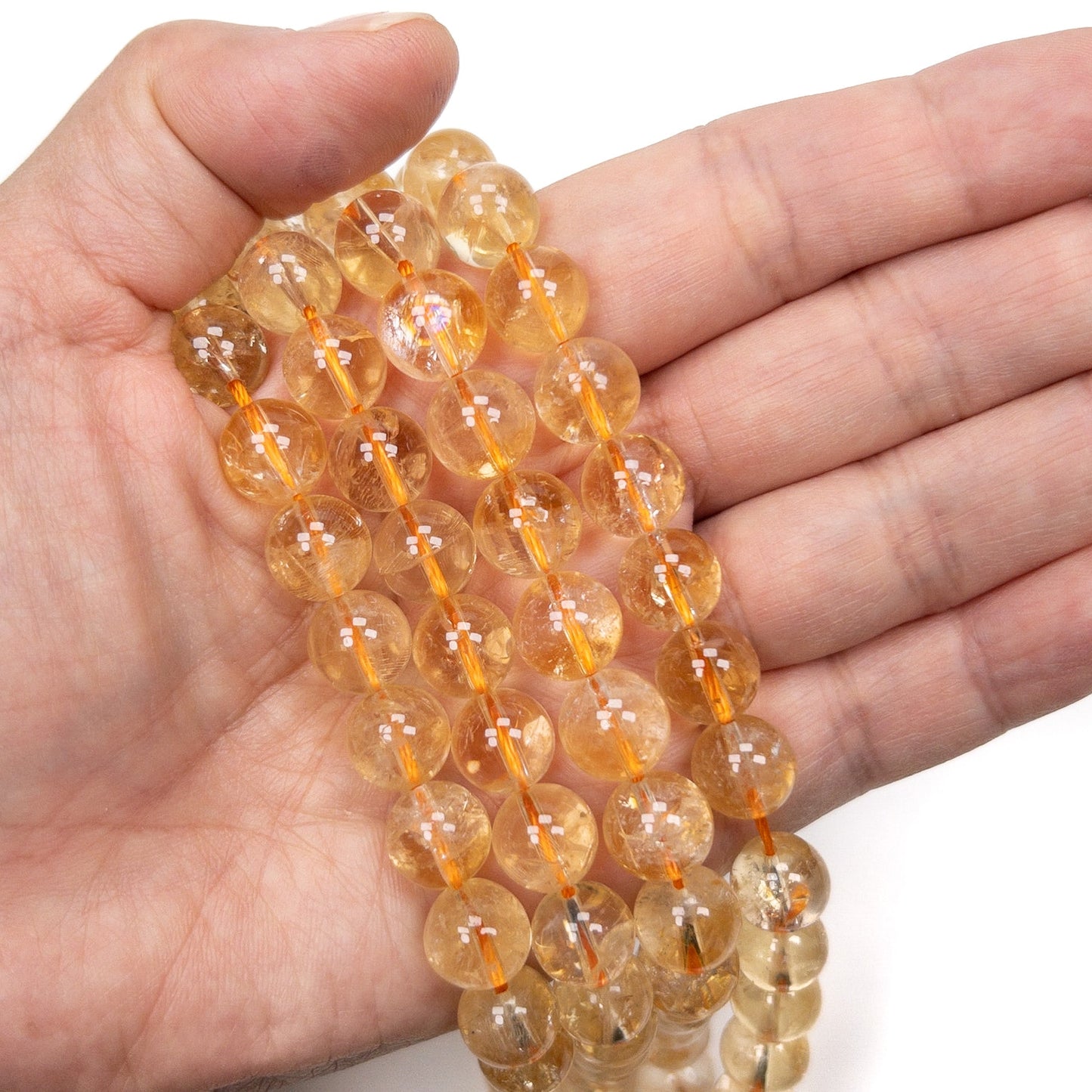 Citrine 10mm Round Bead - 7.5" Strand