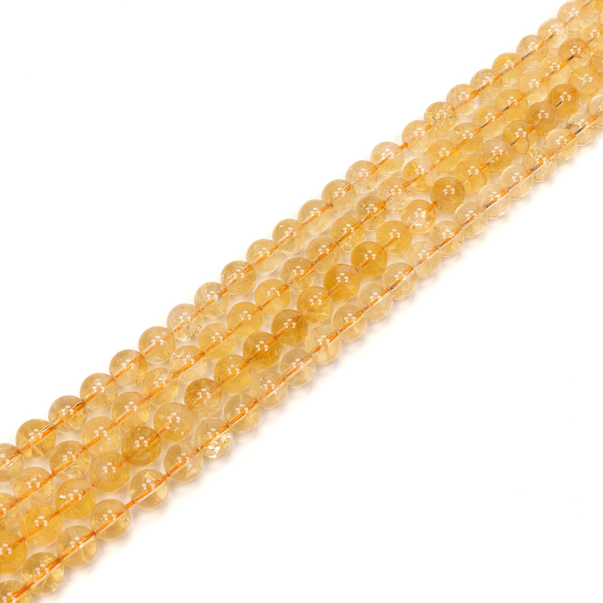 Citrine 10mm Round Bead - 7.5" Strand