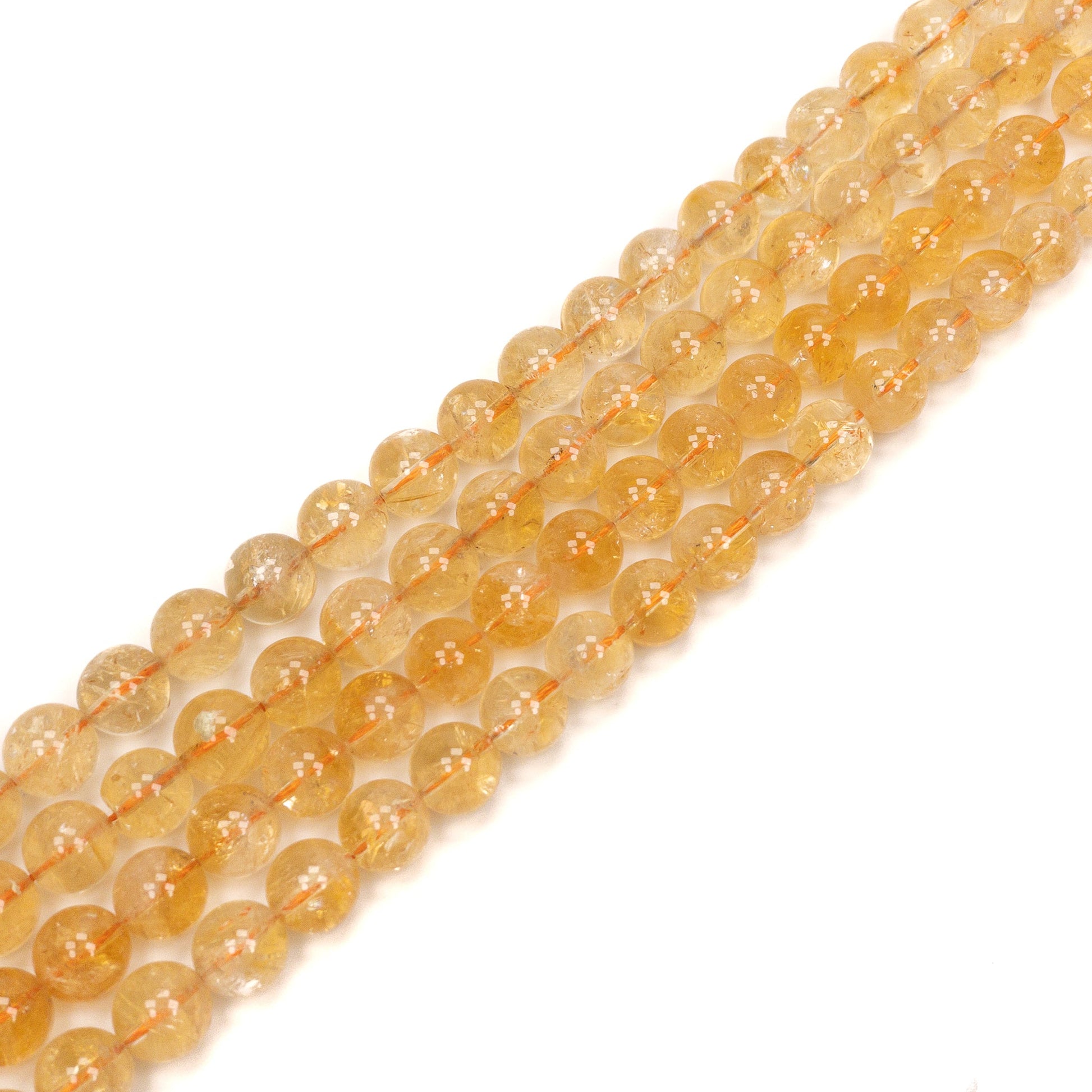 Citrine 12mm Round Bead - 7.5" Strand