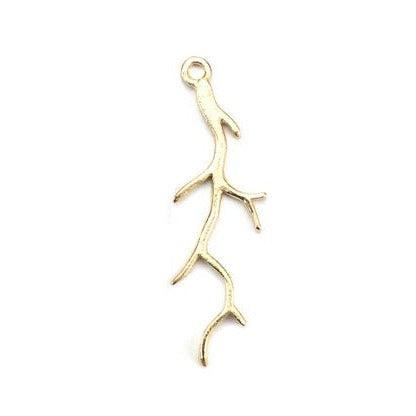 Coral Twig Charm (2 Metal Options Available) - 1 pc.