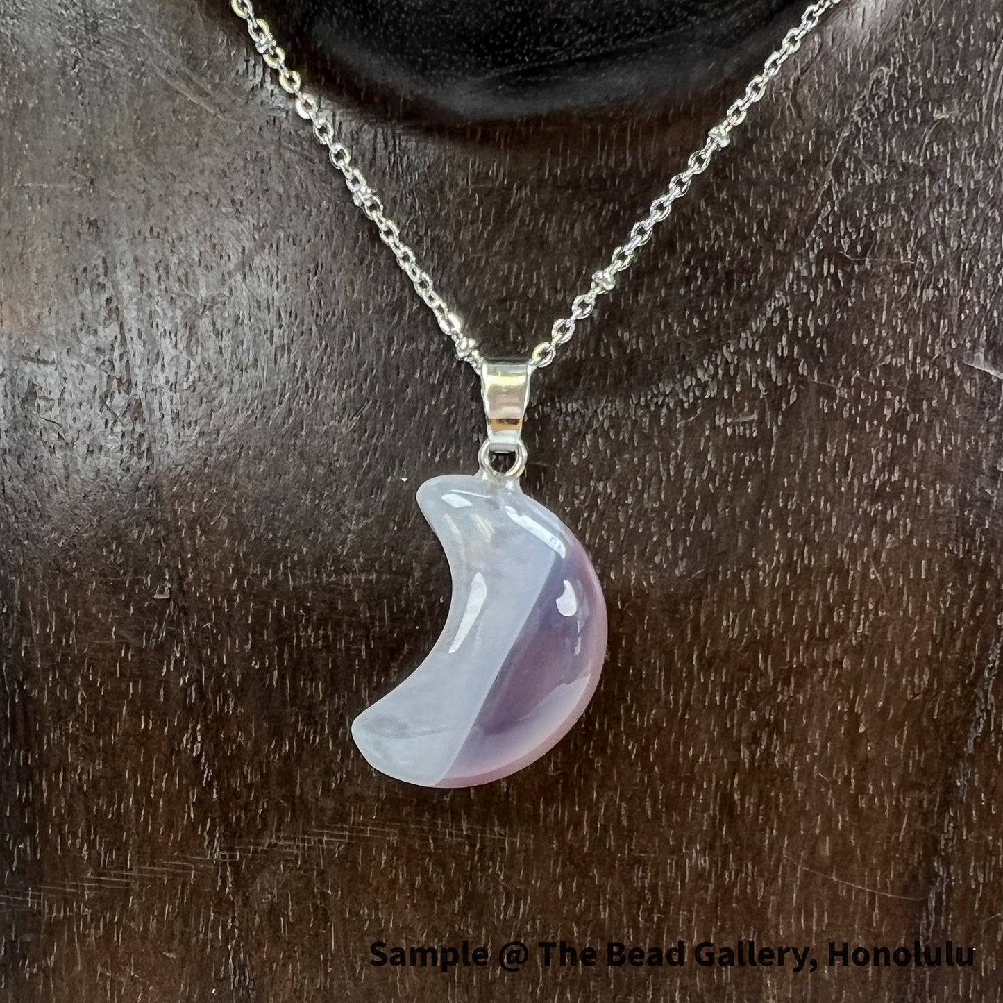 Agate Crescent Moon Pendant - 1 pc.