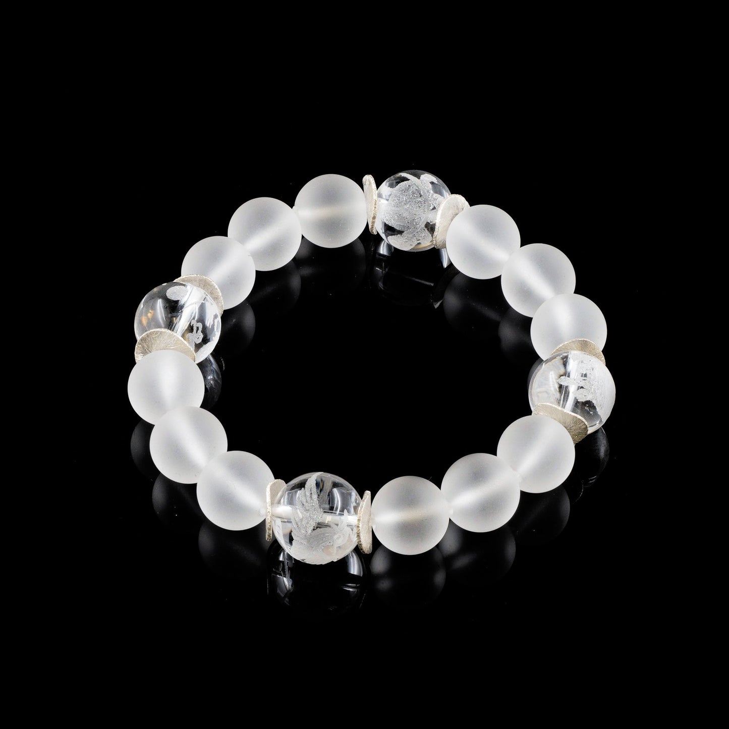 Crystal Quartz Lucky Feng Shui Set (4 Bead Sizes Available) - 4 pcs.