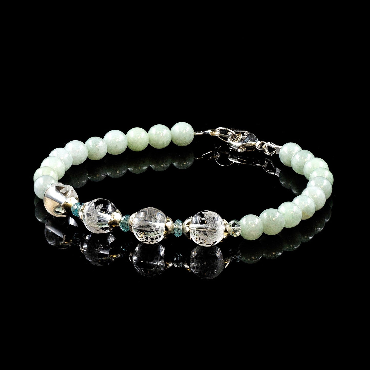 Crystal Quartz Lucky Feng Shui Set (4 Bead Sizes Available) - 4 pcs.