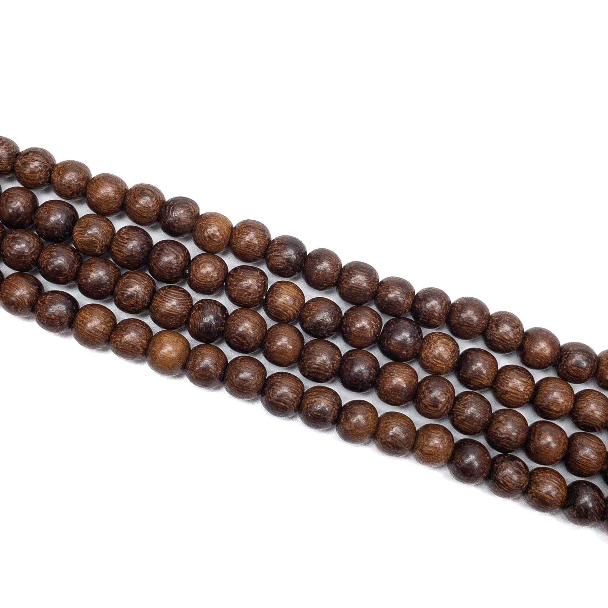 Dark Brown Robles Wood 8mm Round Bead - 16" Strand