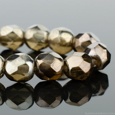 Dark Chrome Luster 4mm Faceted Glass Bead - 50 pcs.-The Bead Gallery Honolulu