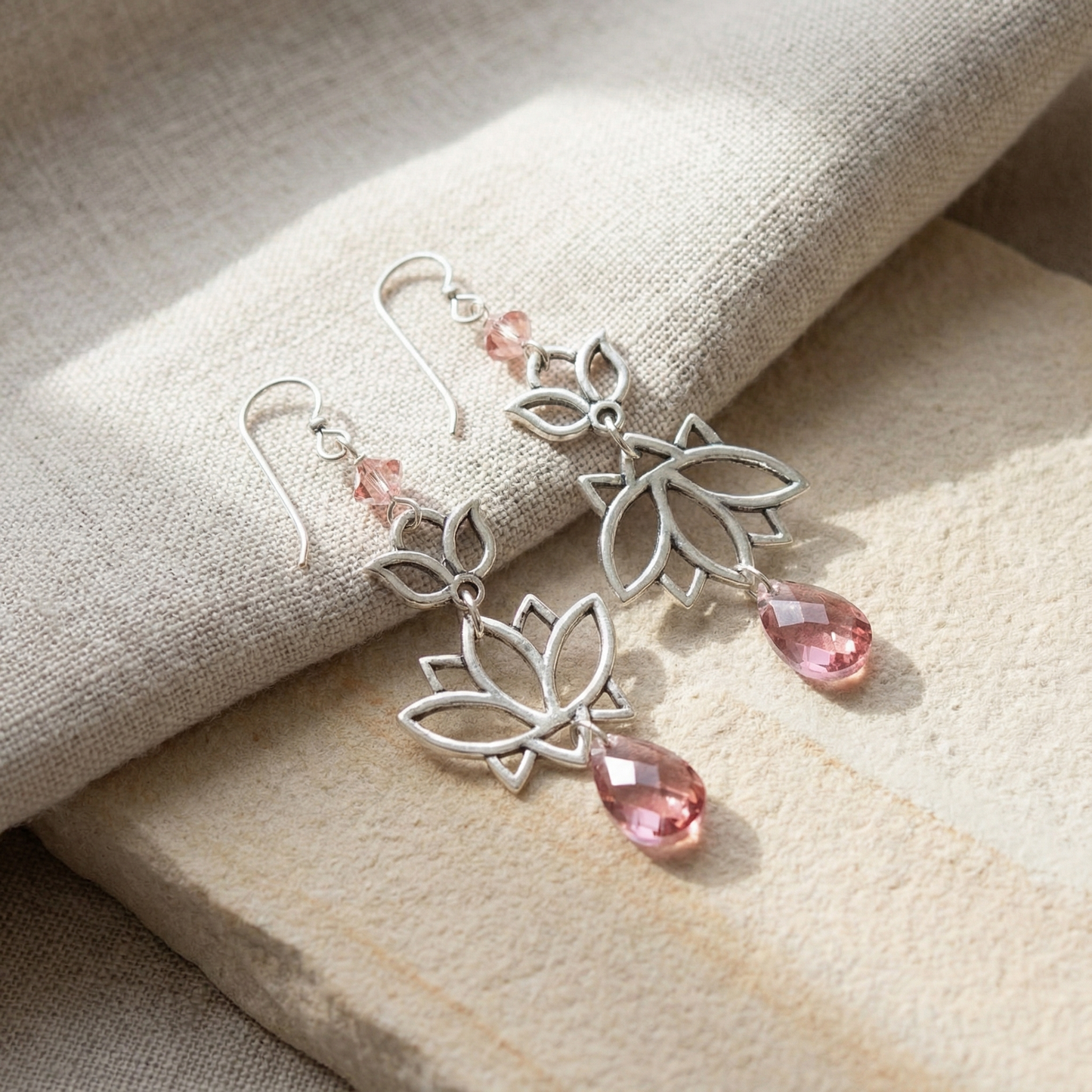 Lotus Chandelier Earring Kit (KT177) – AI Studio Image (Transformed)