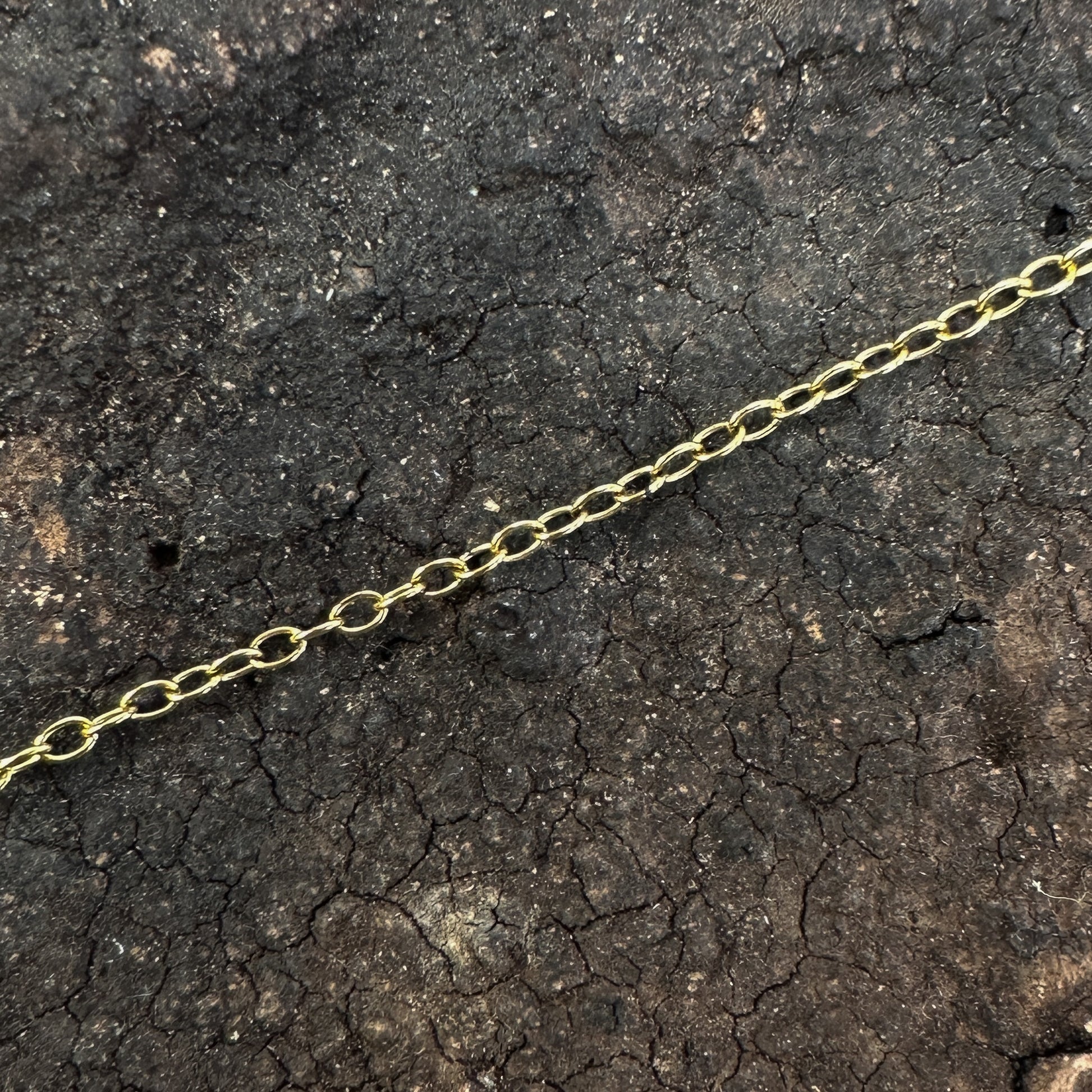 Delicate Link Cable Plated Brass Chain - 6 inches (CB132)-The Bead Gallery Honolulu