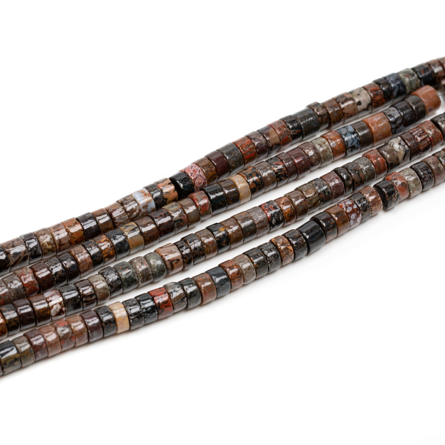 Dinosaur Bone 6mm Heishi Barrel Bead (2 Quantities Available)