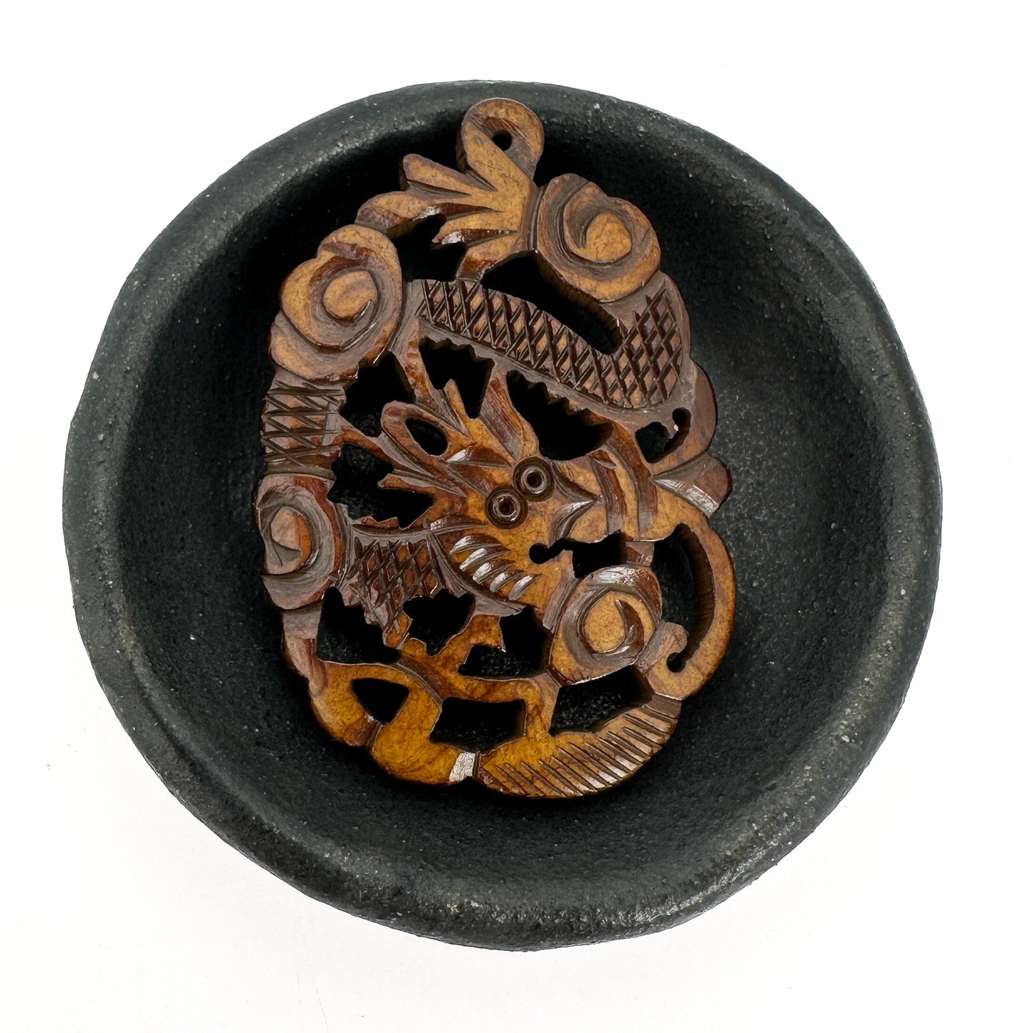 Dragon 30x45mm Carved Bone Pendants - 1 pc. (P2935)-The Bead Gallery Honolulu