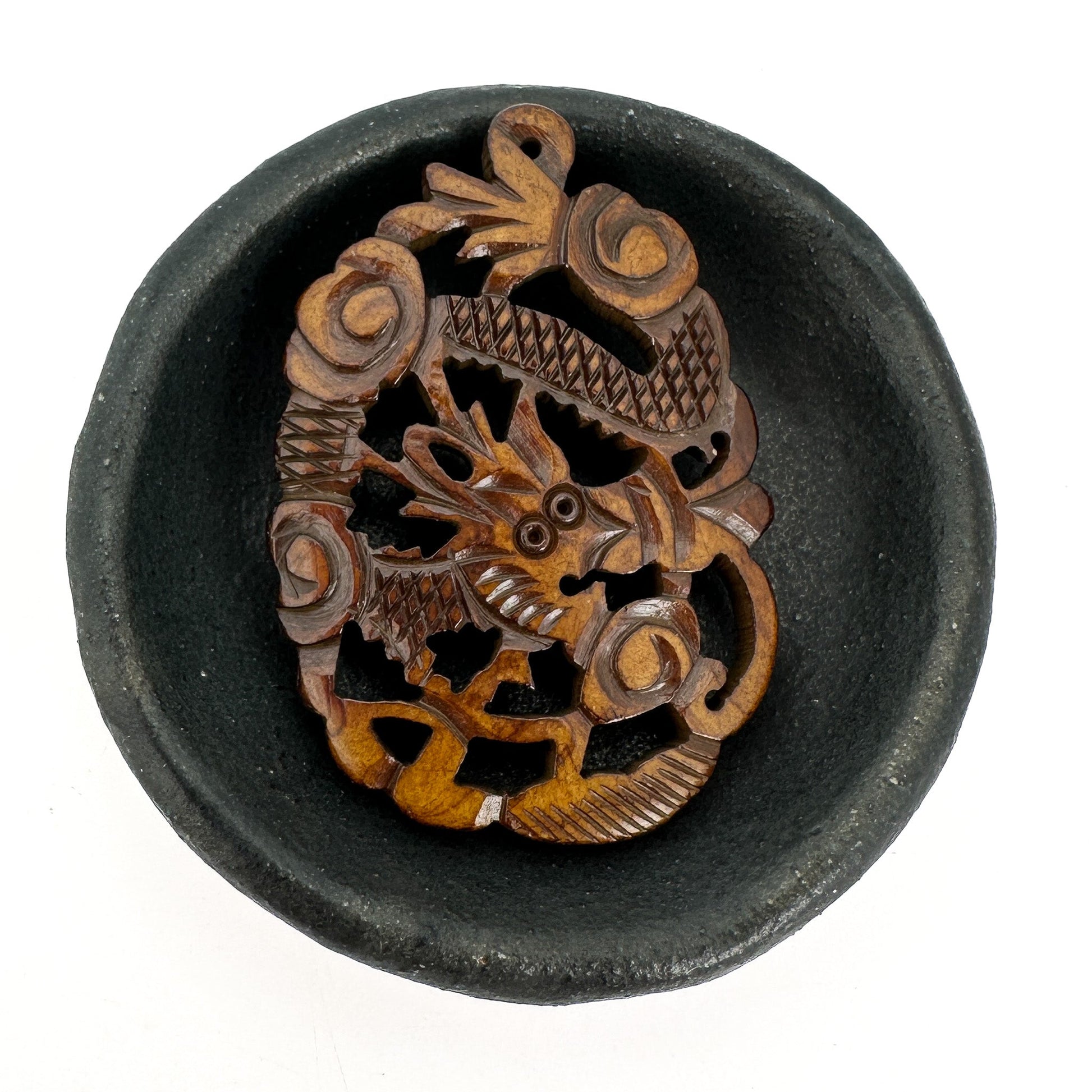 Dragon 30x45mm Carved Bone Pendants - 1 pc. (P2935)-The Bead Gallery Honolulu