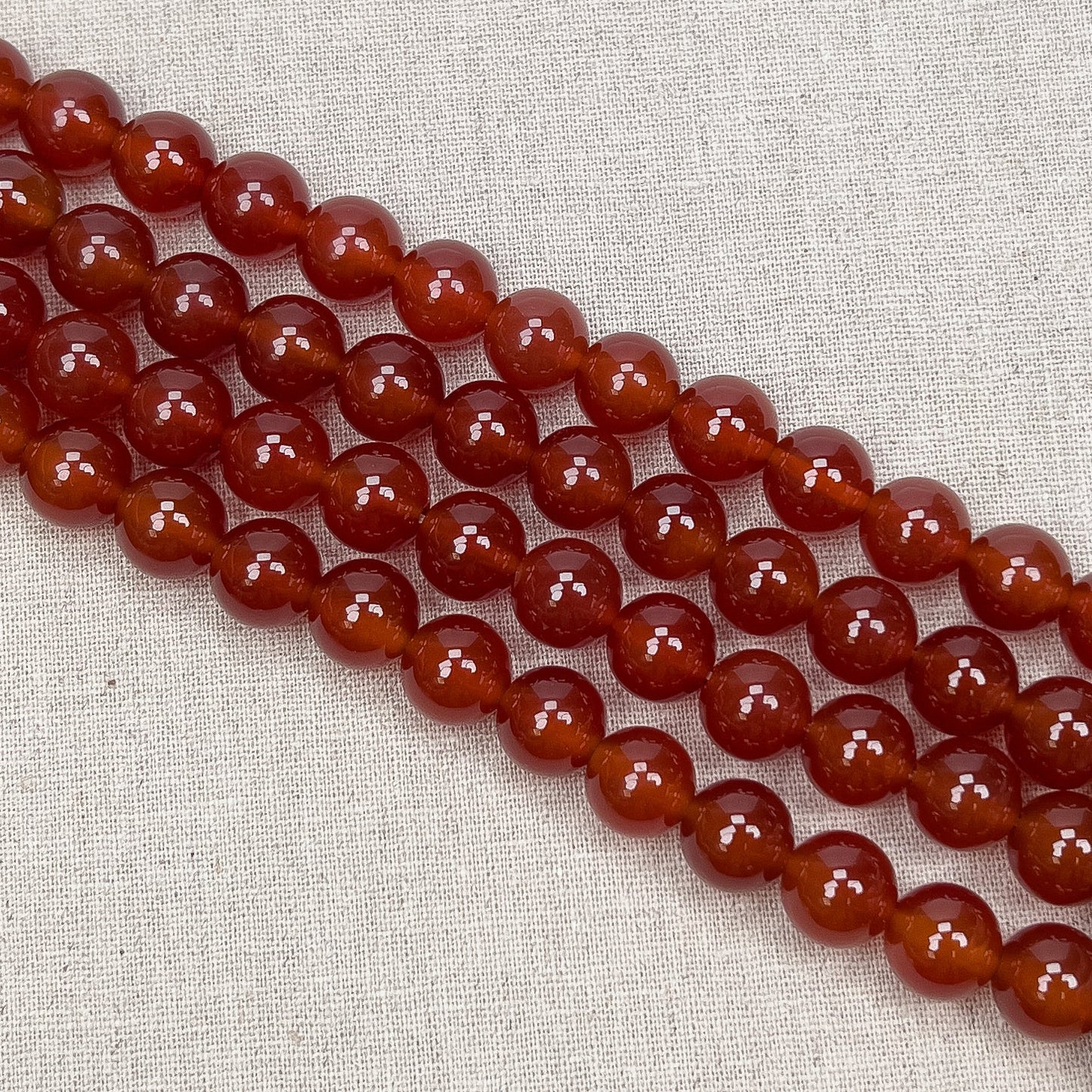 Dyed Carnelian 10mm Round Bead - 7.5" Strand