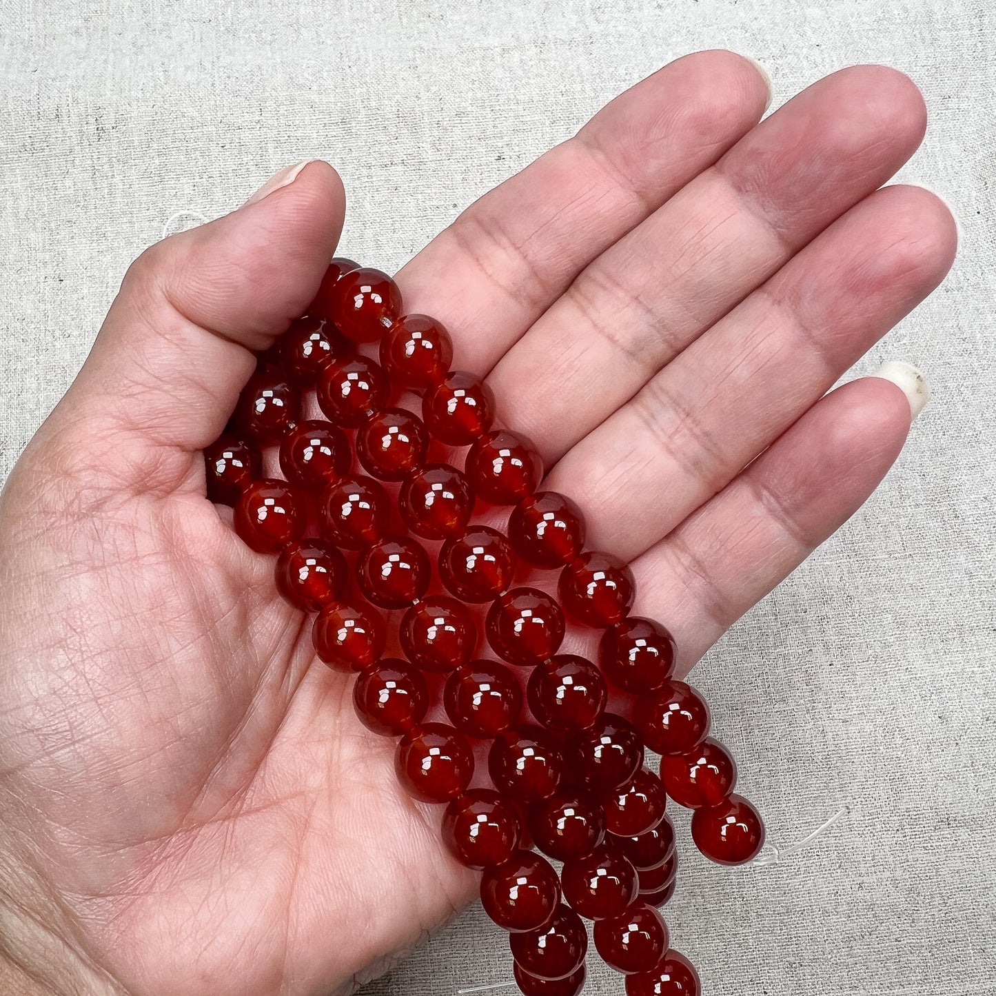 Dyed Carnelian 10mm Round Bead - 7.5" Strand