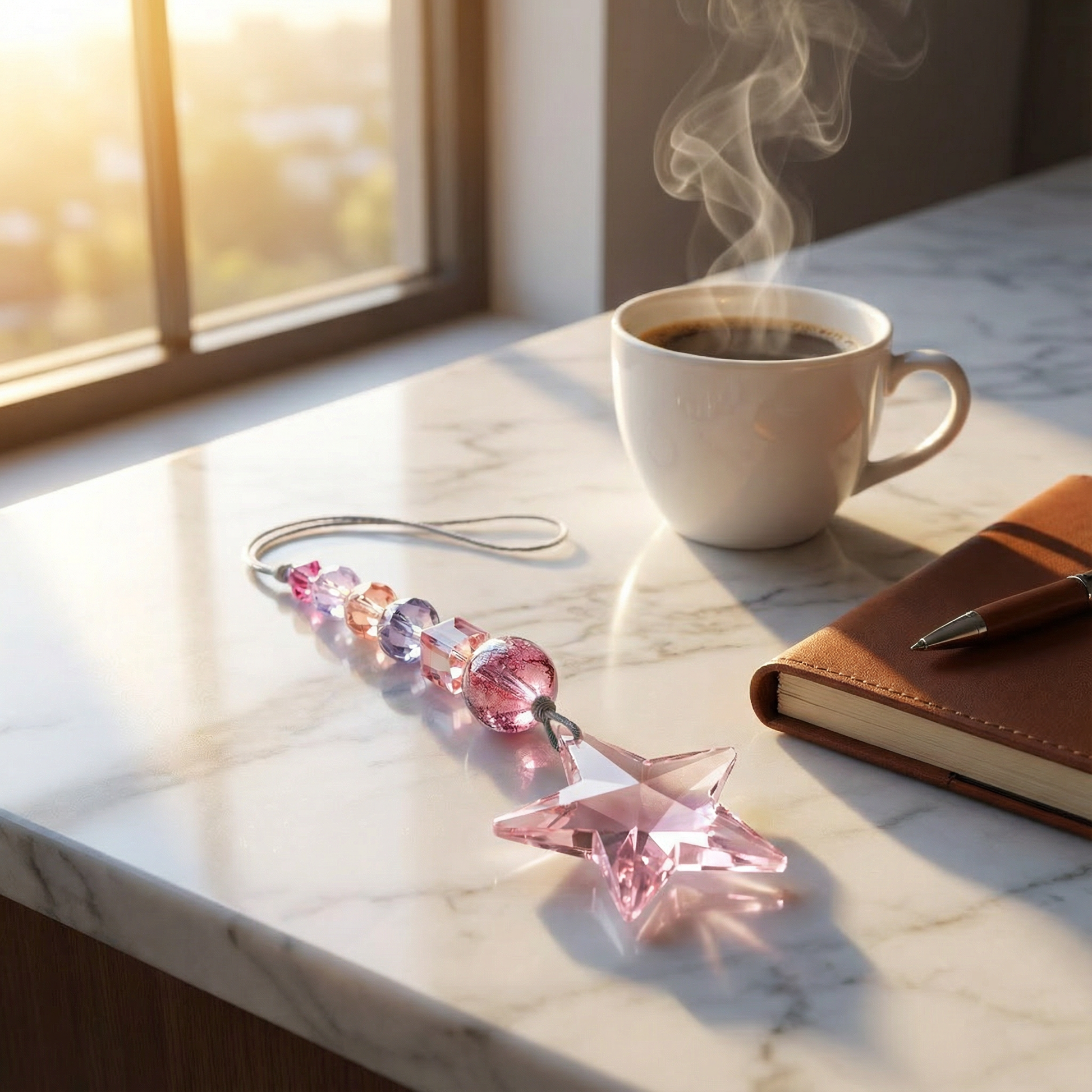 Crystal Light Catcher Kit - Pink Star – AI Studio Image (Transformed)