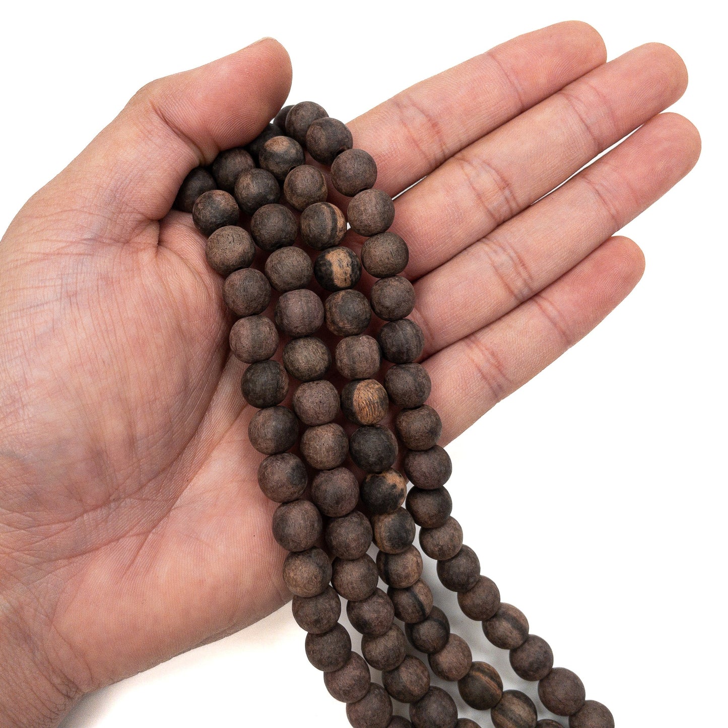 Ebony Wood 10mm Matte Finish Round Bead - 16" Strand (GEM1840)