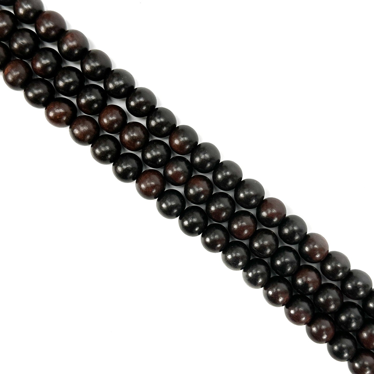 Ebony Wood 10mm Polished Finish Round Bead - 16" Strand (GEM2172)