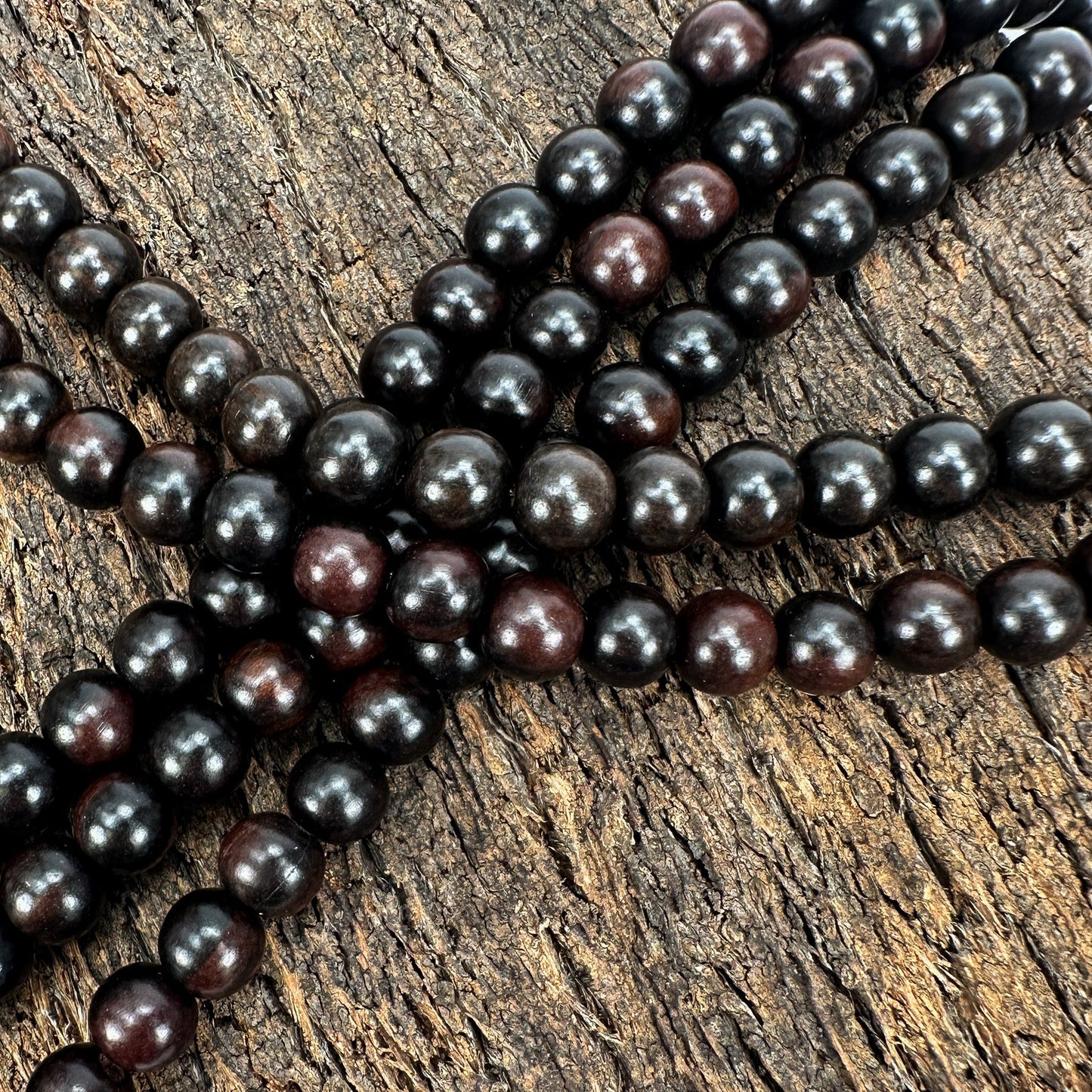Ebony Wood 10mm Polished Finish Round Bead - 16" Strand (GEM2172)-The Bead Gallery Honolulu