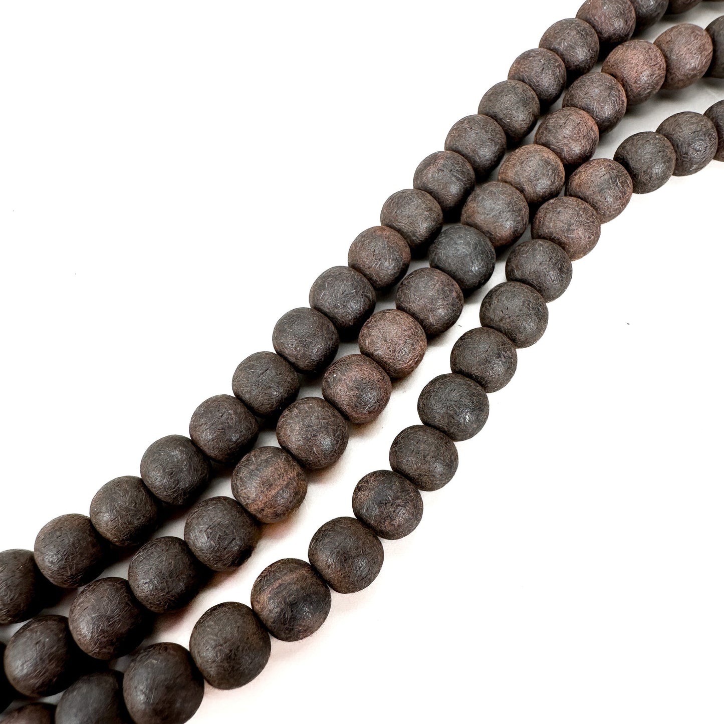 Ebony Wood 6mm Matte Finish Round Bead - 16" Strand (GEM1829)