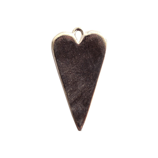 Elongated Heart Large Plated Charm (1 pc/M1968)-The Bead Gallery Honolulu