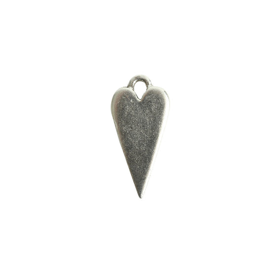 Elongated Heart Small Plated Charm (2 Color Options) - 1 pc. (M1958)-The Bead Gallery Honolulu