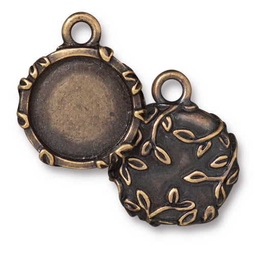 Enchanting Vines Blank Bezel Pendant (3 Colors Available) - 2 pcs.