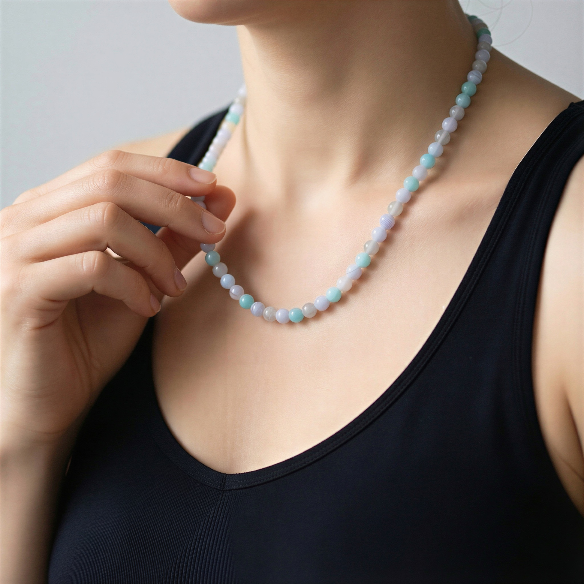 Peace & Calm 6mm Gemstone Mala Mix (51 pcs/KT322) – AI Studio Image (AI)