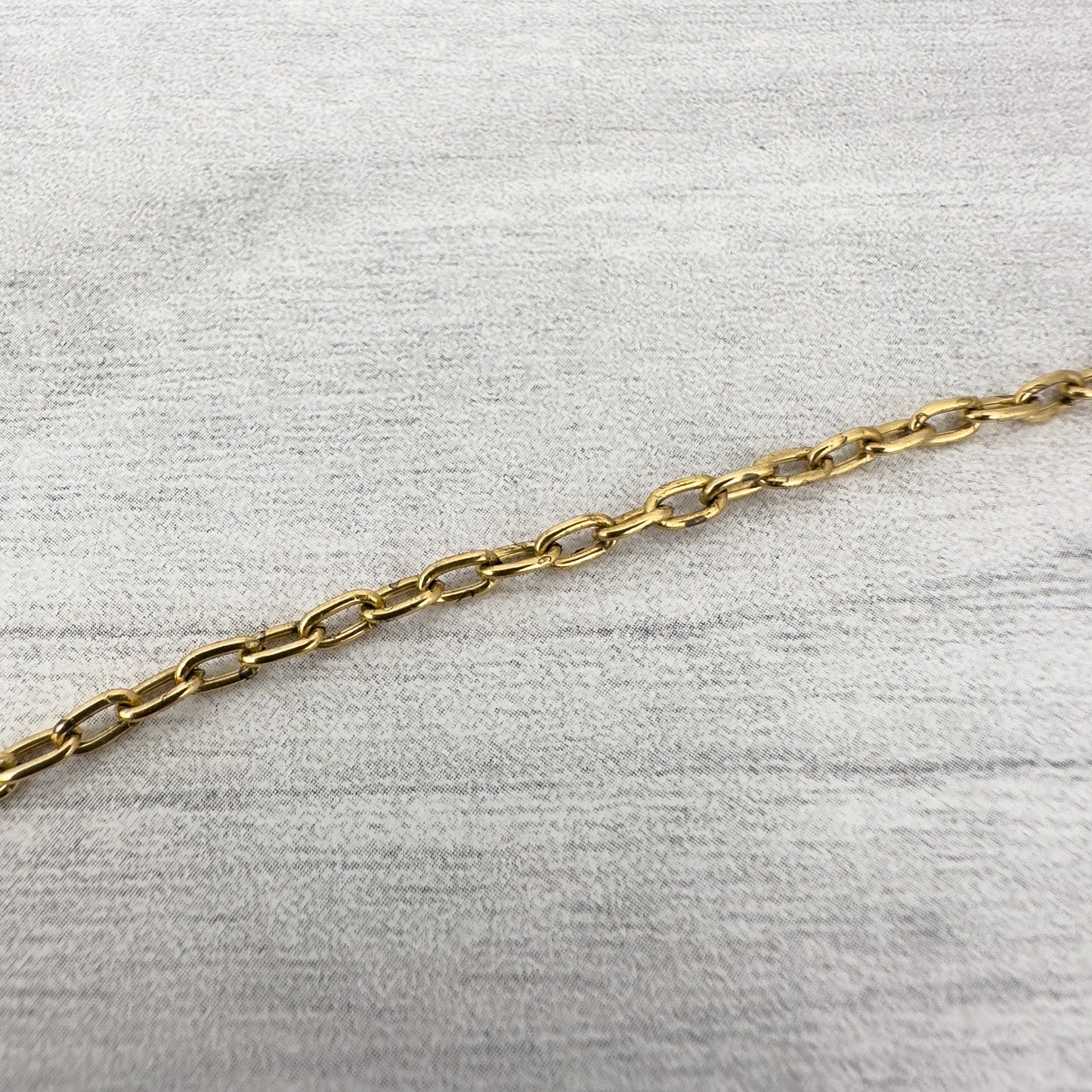 Fine Cable Antique Gold Plated Brass Chain - 6 inches (CB137)