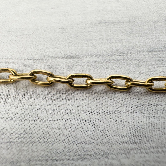 Fine Cable Antique Gold Plated Brass Chain - 6 inches (CB137)